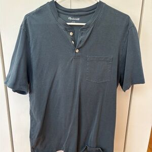 Madewell Men's Blue Henley Shirt